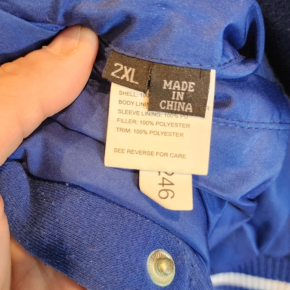 Dodgers Blue Men's Bomber Jacket - Picture 3 of 3